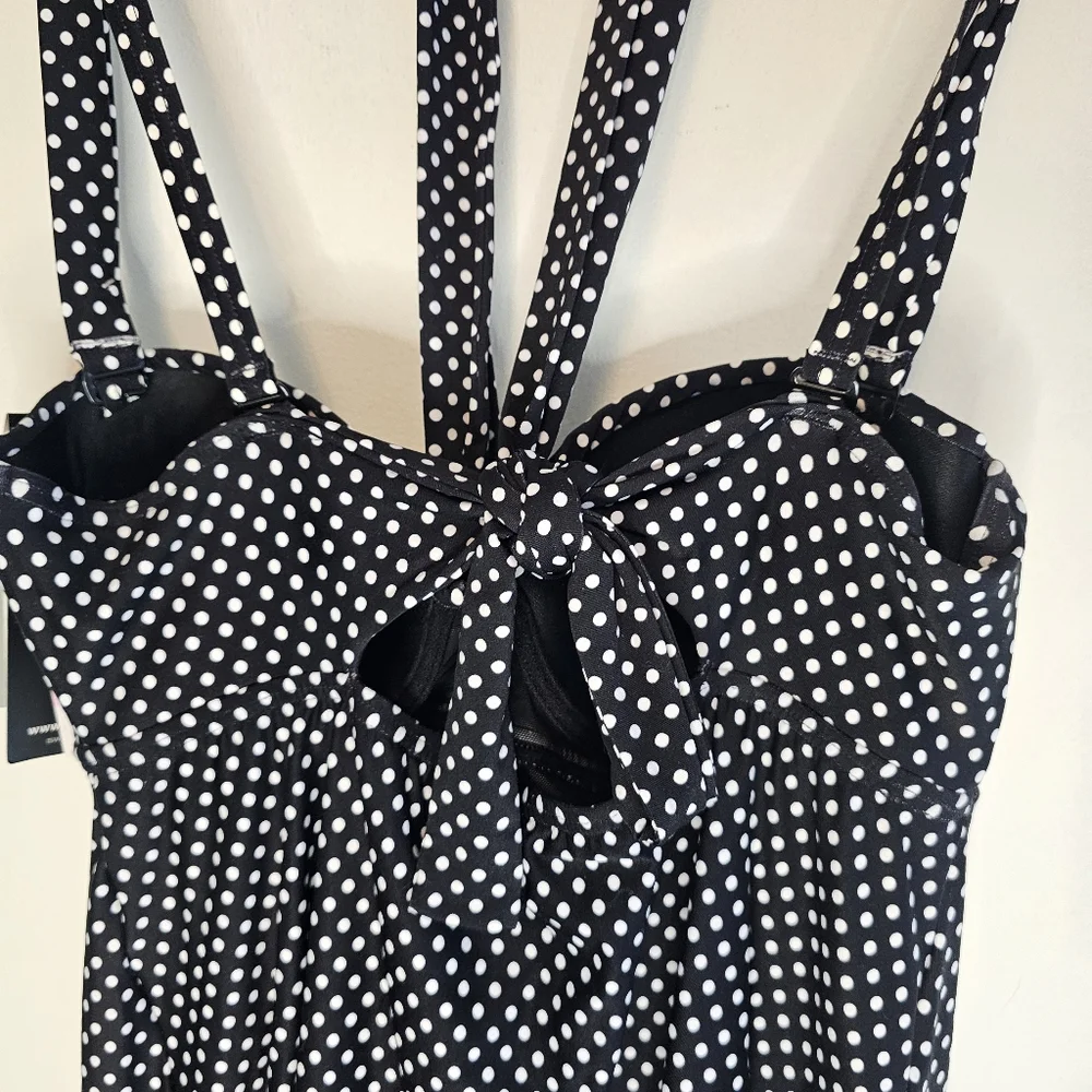 NWT Coco Reef 5 Way Bra Sized Underwire Swim Dress Polka Dot 32/34C - Picture 6 of 16